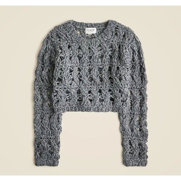 J.Crew Collection open-weave cropped pullover sweater - Picture 3 of 7
